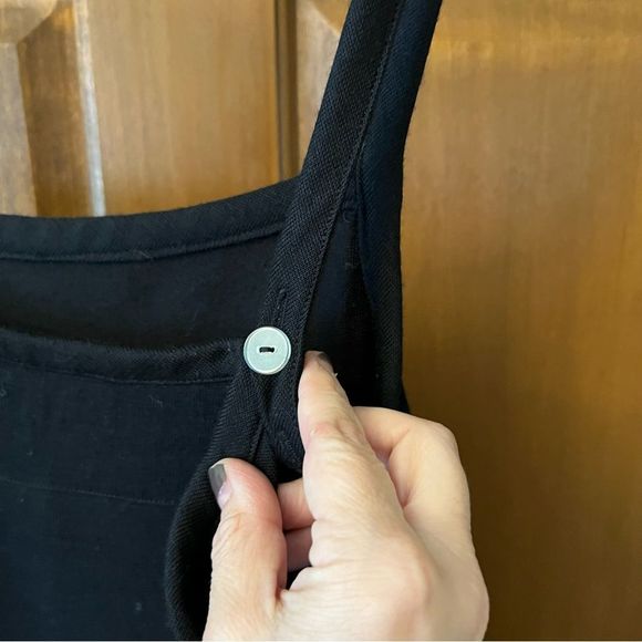 Vintage Garnet Hill Black Floral Embroidered Wool Dress, Size 14 Petite - Picture 8 of 16